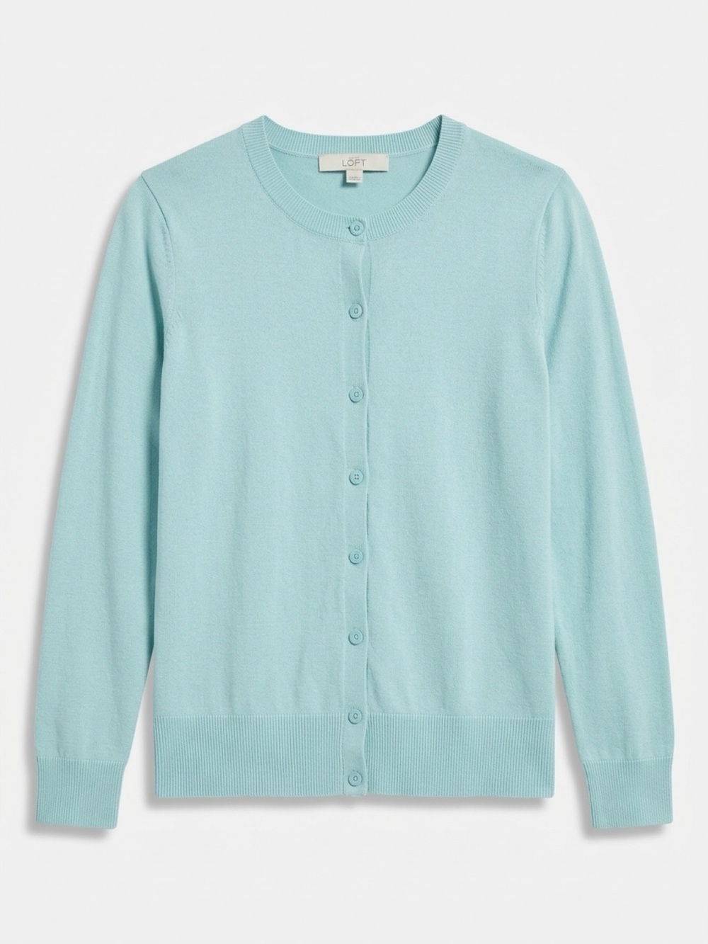 LOFT Cotton Cardigan in light green Size Large Like New
